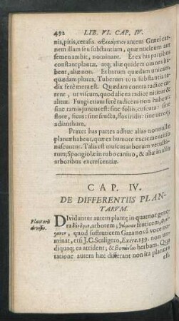 Cap. IV. De Differentiis Plantarum
