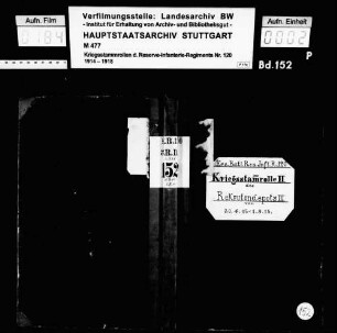 Kriegsstammrollen des 3. Rekruten-Depots