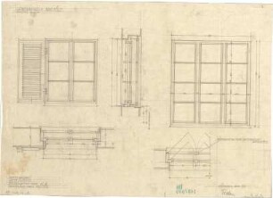 Fischer, Theodor; Bad Tölz (Bayern); Gewerbehalle - Fenster (Grundrisse, Ansichten, Schnitt)