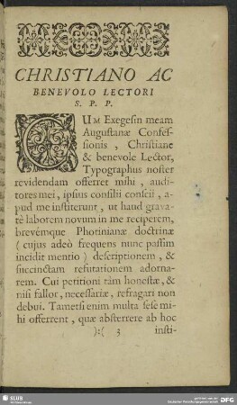 Christiano Ac Benevolo Lectori S. P. P.