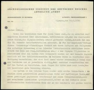 E. Kunze an K. Kübler