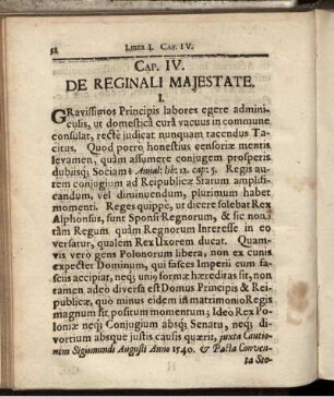 Cap. IV. De Reginali Maiestate