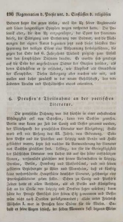 6. Preußen's Theilnahme an der poetischen Literatur