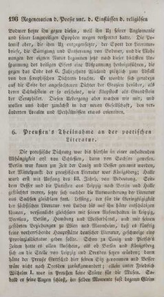 6. Preußen's Theilnahme an der poetischen Literatur