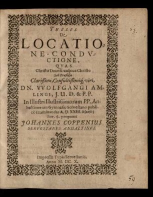 Theses De Locatione-Conductione