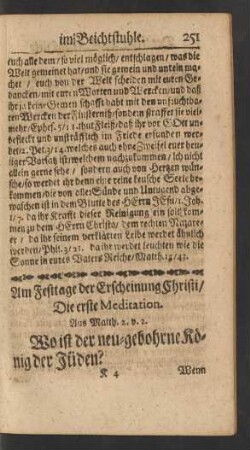 Am Festtage der Erscheinung Christi/