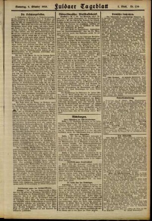 Zweite Ausgabe vom Samstag, den 09. Oktober 1920.