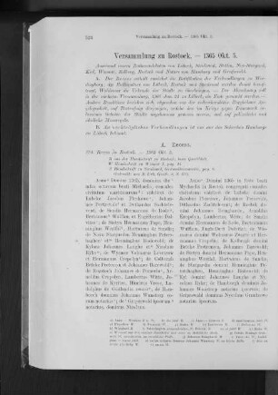 Versammlung zu Rostock. - 1365 Okt. 5.