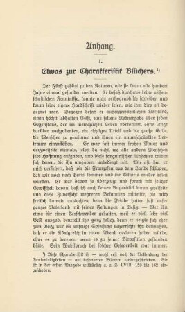 I. Etwas zur Charakteristik Blüchers