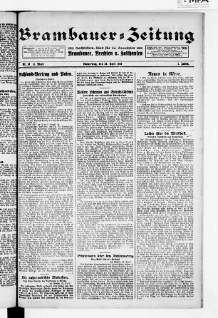 Brambauer Zeitung. 1918-1926