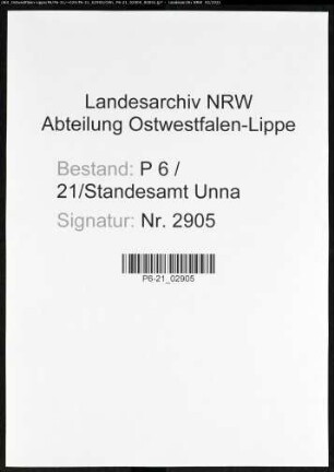 Sterberegister Standesamt Unna