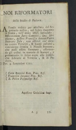 Noi Riformatori dello Studio di Padova.