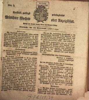 Kurfürstlich gnädigst privilegirte Münchner-Zeitung. 1794