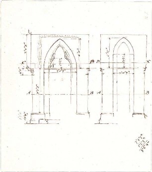 Thiersch, August ; Marburg (Hessen); Elisabethkirche - Spitzbogen - Architektur (Ansicht)
