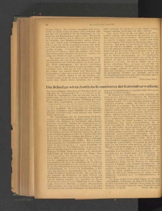 Die ständige wirtschaftliche Komission der Kolonialverwaltung.