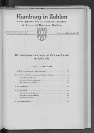 Die Versorgung Hamburgs mit Vieh und Fleisch im Jahre 1955
