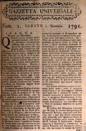 Gazzetta universale. 1791