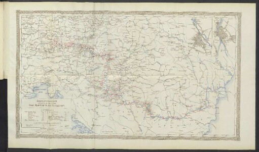 Übersichts-Karte der Betriebslinien der Ersten k. k. priv. Donau-Dampfschiffahrts-Gesellschaft