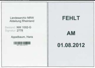 Entnazifizierung Hans Appelbaum, geb. 10.07.1912 (Haendler)