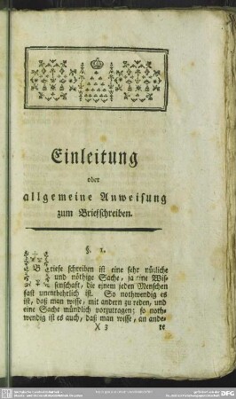 Einleitung oder allgemeine Anweisung zum Briefschreiben