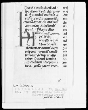 Bernardus, Sermones in Contica Canticorum — Initiale H(oc demu...), Folio 79verso