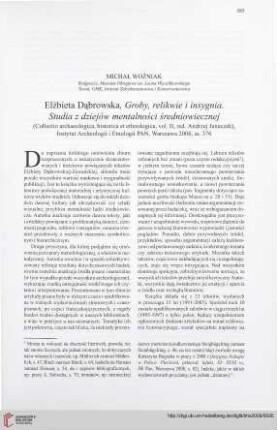 71: [Rezension von: Elżbieta Dąbrowska, Groby, relikwie i insygnia]