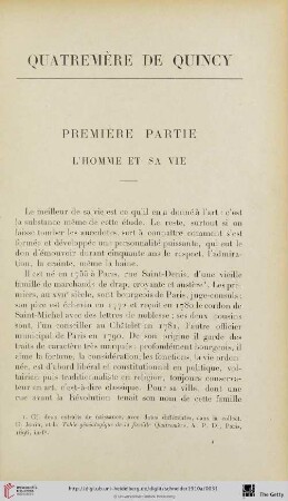 Première partie: L'homme et sa vie