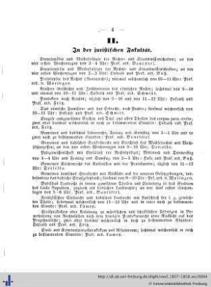 II. In der juristischen Fakultät.