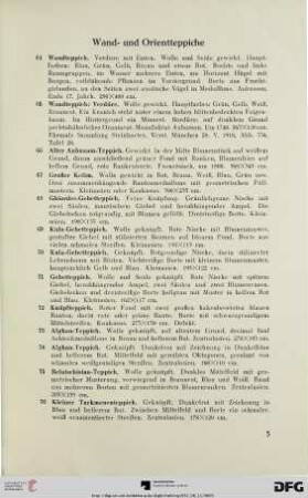 Wand- und Orientteppiche (Nr. 64-76)