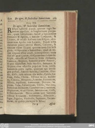 Cap. XX. De agro, & foederibus Samnitium.