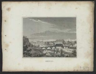Ansicht von Grimma, Stahlstich, um 1840 : Grimma. - [Stuttgart] : [Scheible] , [um 1840]. - 1 Kunstbl. : Stahlst. ; 10 x 7 cm