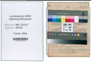 Entnazifizierung Willy Funke , geb. 04.07.1909 (Metzger)