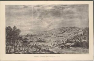 Einschließung der von den Österreichern besetzten Stadt Dresden durch die Preußen 1760, im Siebenjährigen Krieg, aus dem 2. Teil der Dresdner Bilderchronik, Lichtdruck nach einer Tuschezeichnung
