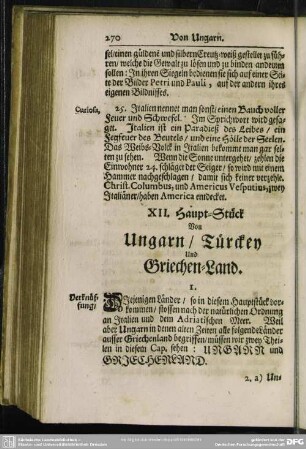 XII. Haupt-Stück Von Ungarn, Türckey Und Griechen-Land
