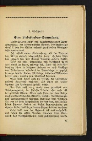 29, 6. Eine Liebesgaben-Sammlung