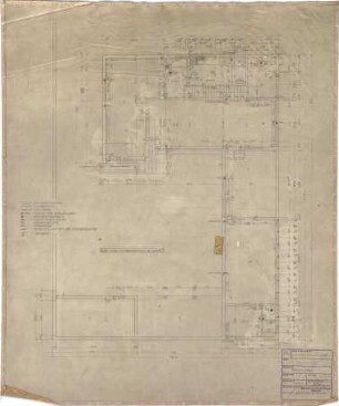Schneider - Esleben, Paul; Düsseldorf, Leo-Statz-Str. 27; Haus Schneider-Esleben, Einfamilienhaus mit Architekturbüro - Ausbauvariante(Grundriss EG)
