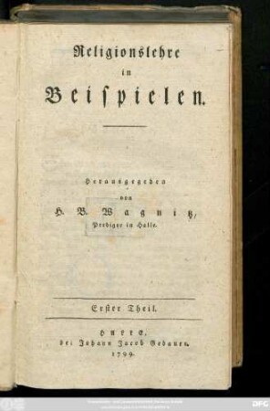 Theil 1: Religionslehre in Beispielen
