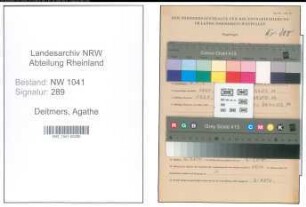 Entnazifizierung Agathe Deitmers , geb. 12.05.1913 (Postbeamtin)