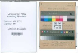Entnazifizierung Elisabeth Delissen , geb. 27.06.1908 ()