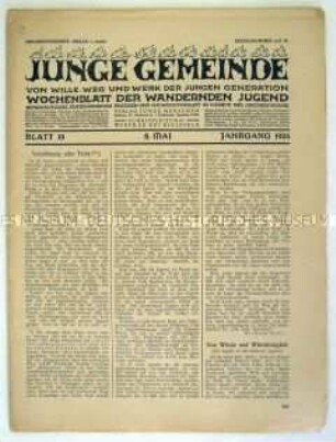 Mitteilungsblatt der bürgerlichen Wanderbewegung "Junge Gemeinde"