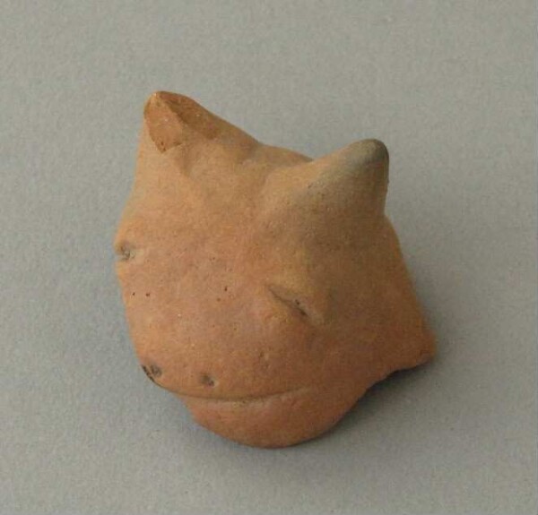 Animal head made of clay