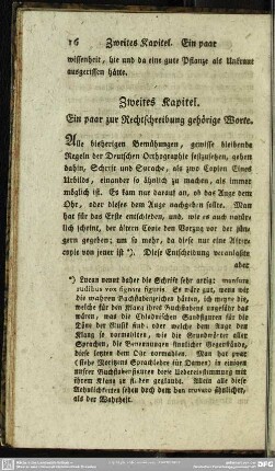 Zweites Kapitel. Ein paar zur Rechtschreibung gehörige Worte