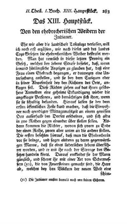 Das XIII. Hauptstück - Von den ehebrecherischen Weibern der Indianer.