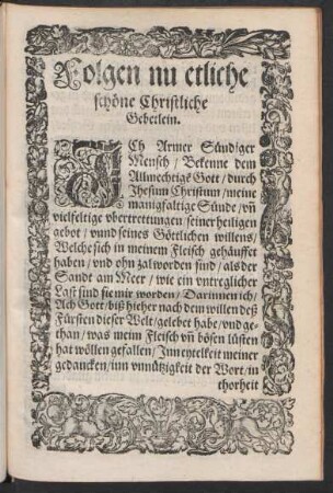 Folgen nu etliche schöne Christliche Gebetlein.