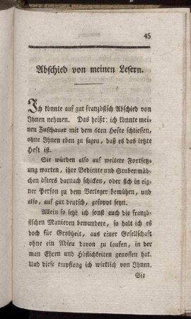 Abschied von meinen Lesern.