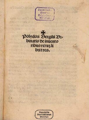 De inventoribus rerum libri tres