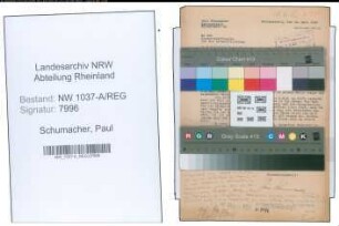 Entnazifizierung Paul Schumacher , geb. 00.00.0000 ()
