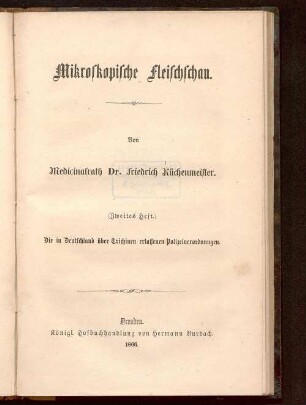 2: Die in Deutschland über Trichinen erlassenen Polizeiverordnungen