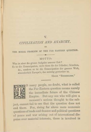 Civilization and anarchy