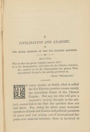 Civilization and anarchy